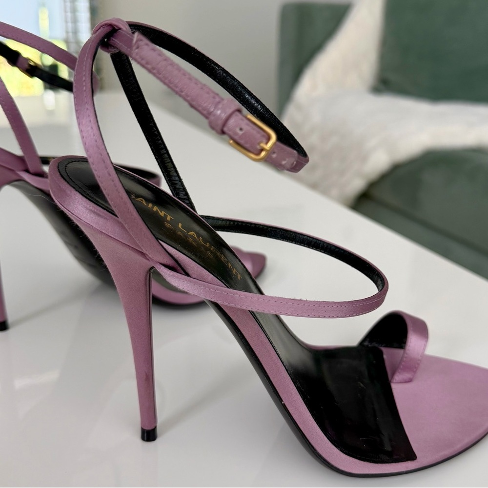 Saint Laurent ‘Dive’ ancient pink sandal heel size 37.5 - Picture 4 of 16